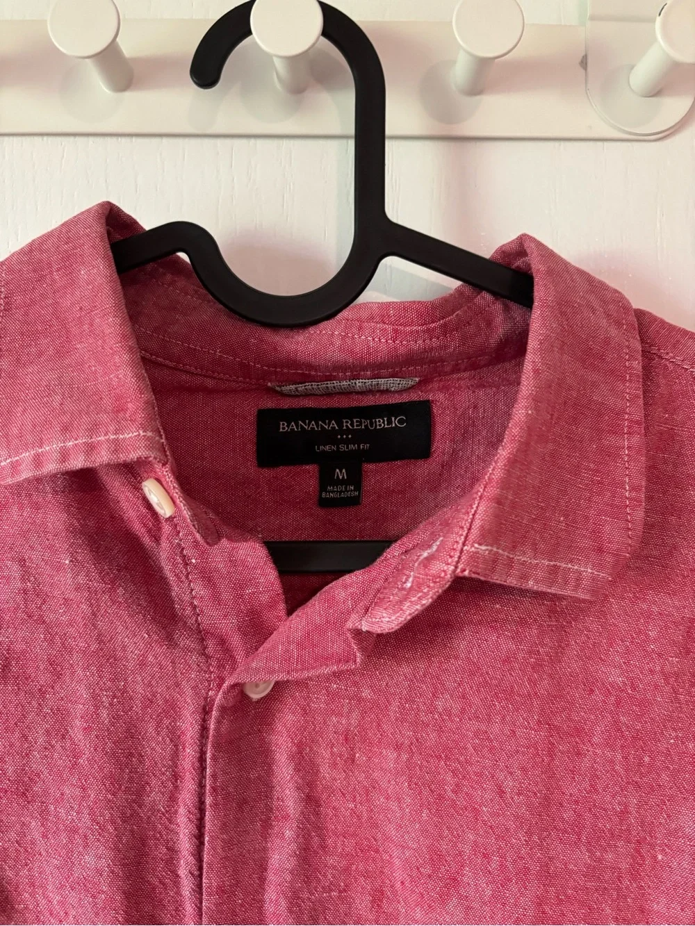 Banana Republic | Men's Long-Sleeve Red Button-Up Shirt